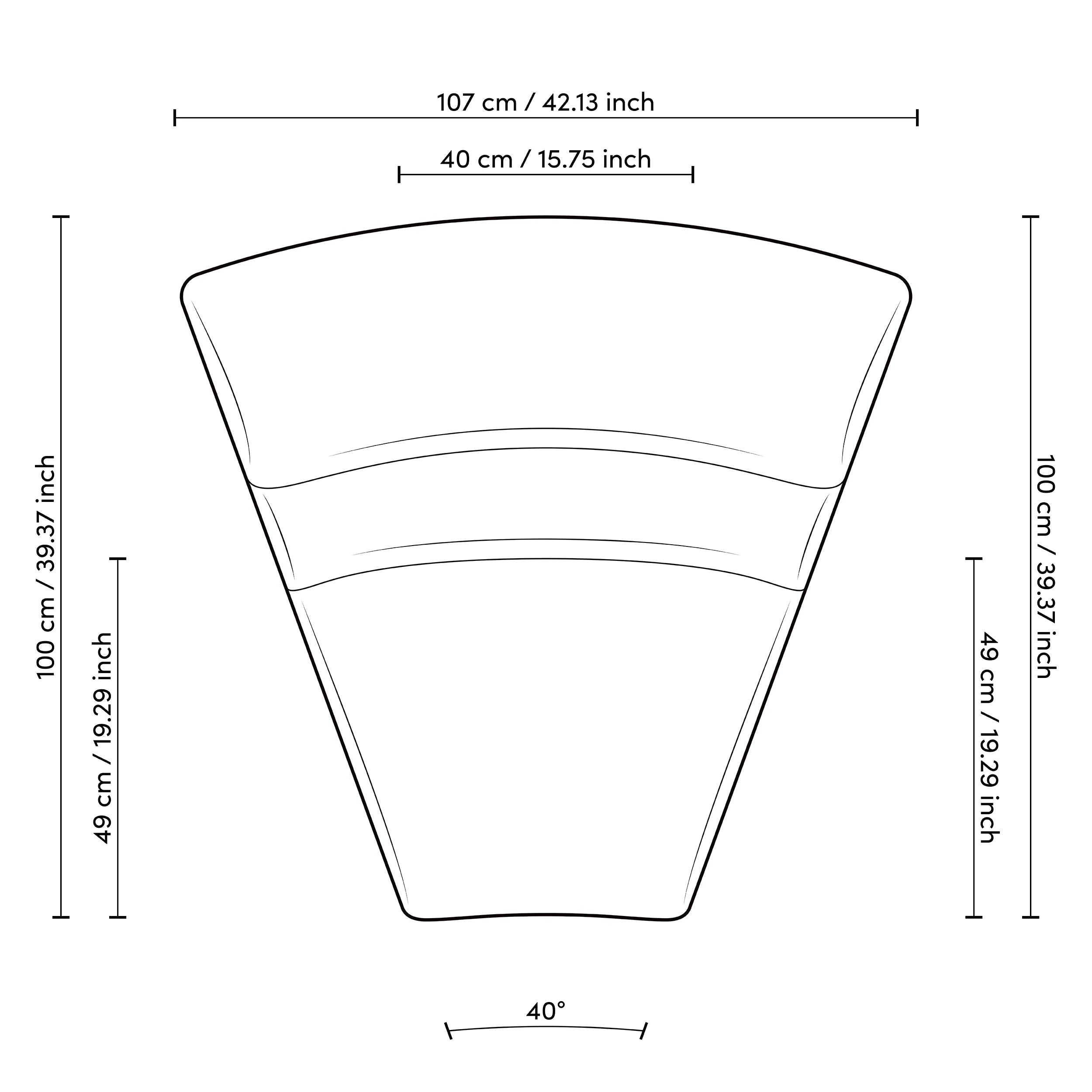 Sofa Lindau inside corner