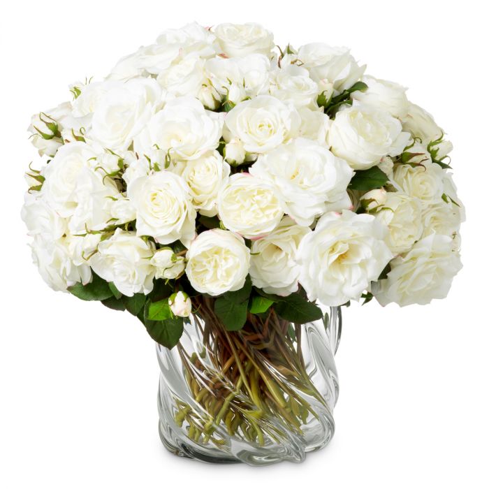 Bouquet of Roses Real Touch 72 pcs/3 Varieties-White Tones